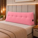 Ver imagem 2 de Almofada Decorativa Cabeceira Bella Encosto Apoio de Lombar 160cm Queen Suede Rosa - Monari Design