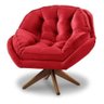 Poltrona Decorativa Califórnia Giratória Suede Vermelho - Fm - 1