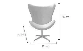 Ver imagem 2 de POLTRONA EGG COM PE GIRATORIO CAPITONE NUDE