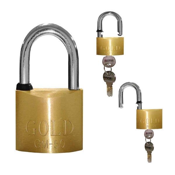 Cadeado Multiponto Gold 40mm 3 chaves Anti Micha Segurança - 2