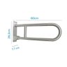 Barra de Apoio Inox Cromado Rebatível 28X60cm Acessibilidade - 3