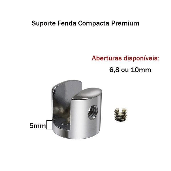 50 Suporte Fenda Compacta Premium Para Prateleira De Vidro Espessura : 10mm - 2