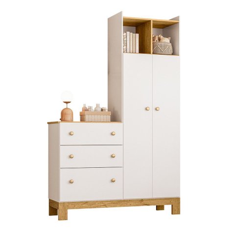 Guarda Roupa com Cômoda Q Encanto Slim Mdp Qmovi