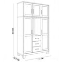 Ver imagem 6 de Guarda Roupa Solteiro com Espelho 5 Portas 3 Gavetas Madeira Maciça Lorie F06 Castanho - Lyam Decor
