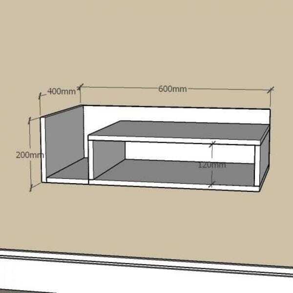 Estante Livros minimalista com nichos em mdf Preto - 2