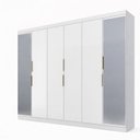 Ver imagem 3 de Guarda-Roupa Casal 6 Portas 4 Gavetas com Espelho Premium Yescasa Branco