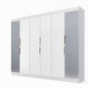 Ver imagem 2 de Guarda-Roupa Casal 6 Portas 4 Gavetas com Espelho Premium Yescasa Branco