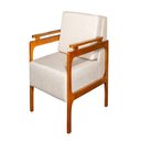 Ver imagem 1 de Poltrona Decorativa Yasmin Luxo Dora Bela Cor Bege Linho