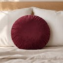 Ver imagem 3 de Almofada Redonda Veludo Premium 35cm Decorativa com Zíper e Enchimento - Bordo