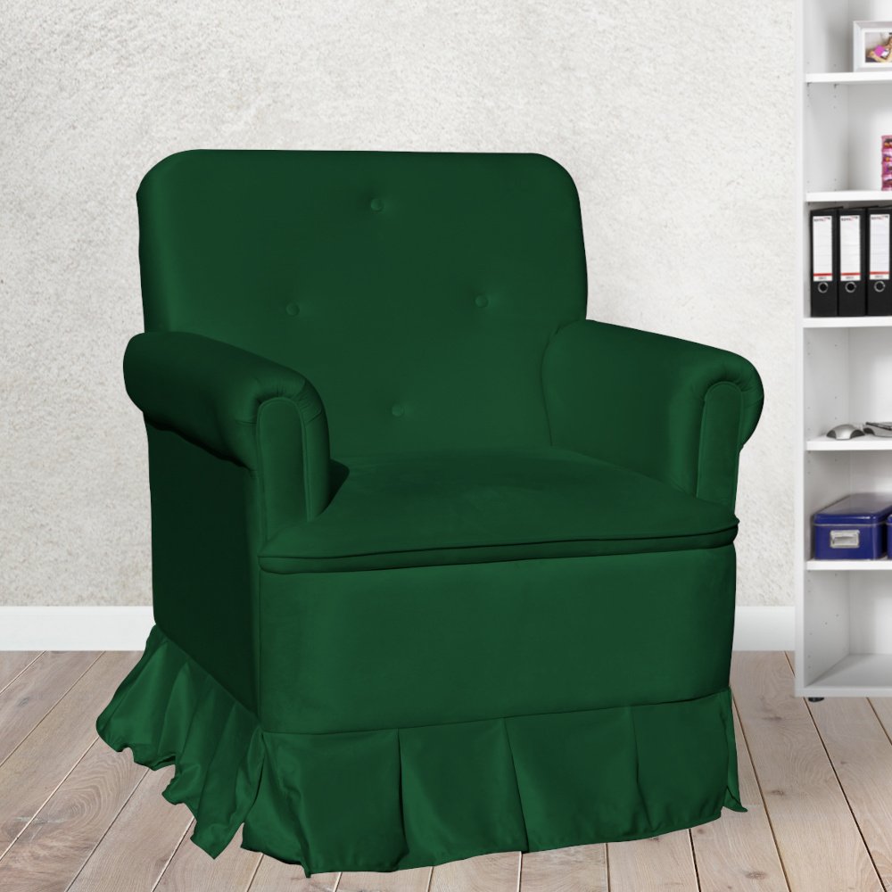 Poltrona Amamentação com Balanço + Puff Laura Veludo Verde - 7