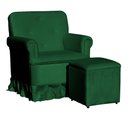 Ver imagem 1 de Poltrona Amamentação com Balanço + Puff Laura Veludo Verde