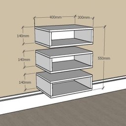 Kit Nichos aparador moderno em mdf Branco - 2