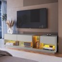 Ver imagem 4 de Rack para Tv até 65 Polegadas com 3 Gavetas e 1 Nicho com Iluminação em Led Rgb Mel/arenas -