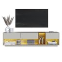 Ver imagem 1 de Rack para Tv até 65 Polegadas com 3 Gavetas e 1 Nicho com Iluminação em Led Rgb Mel/arenas -