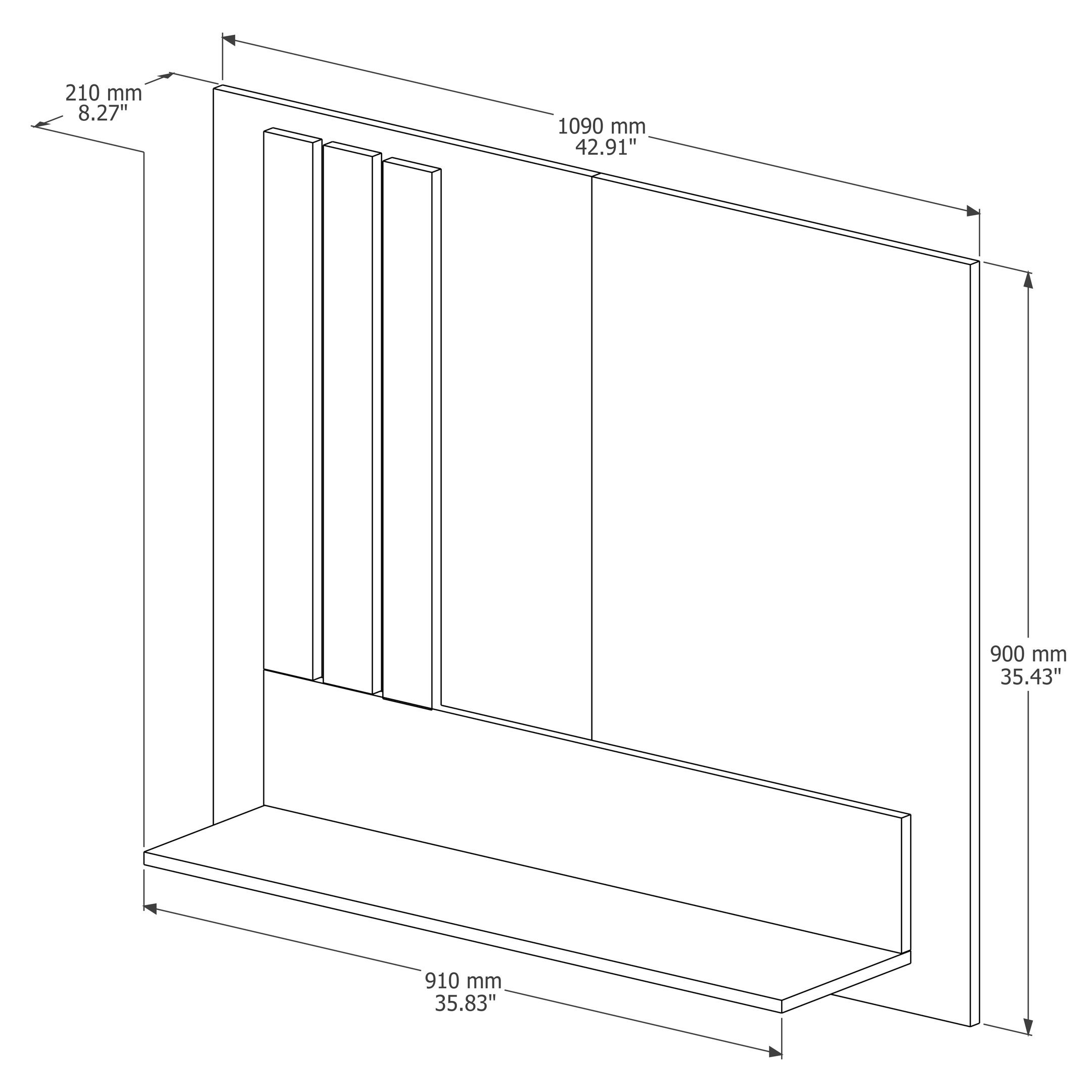 Painel para Sala Quarto Tv Smart até 43 Polegadas Ripado Prateleira:Canela - 3