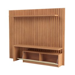 Painel Ripado Mdf para Tv 2,23 X 1,83m com Luzes Led Tb183l Pradel Móveis-freijó/off White - 4 Painel Ripado Mdf para Tv 2,23 X 1,83m com Luzes Led Tb183l Pradel Móveis-freijó/off White - 4
