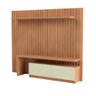 Painel Ripado Mdf para Tv 2,23 X 1,83m com Luzes Led Tb183l Pradel Móveis-freijó/off White - 2