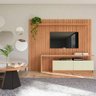 Painel Ripado Mdf para Tv 2,23 X 1,83m com Luzes Led Tb183l Pradel Móveis-freijó/off White - 1