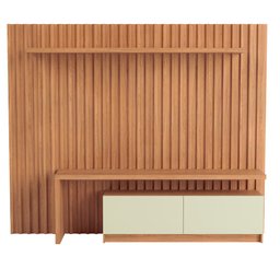 Painel Ripado Mdf para Tv 2,23 X 1,83m com Luzes Led Tb183l Pradel Móveis-freijó/off White - 3 Painel Ripado Mdf para Tv 2,23 X 1,83m com Luzes Led Tb183l Pradel Móveis-freijó/off White - 3