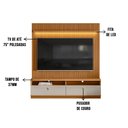 Ver imagem 6 de Conjunto Painel Ripado Betina com 1 Rack Nature e Off White 180x198 cm - D’Rossi