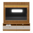 Ver imagem 3 de Conjunto Painel Ripado Betina com 1 Rack Nature e Off White 180x198 cm - D’Rossi