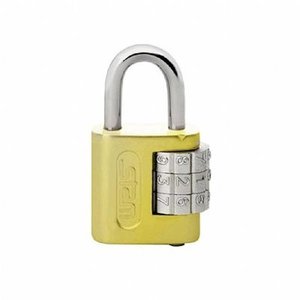 Cadeado Com Segredo Stam 25mm Dourado Em Aço Profissional