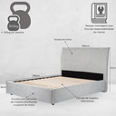 Ver imagem 2 de Cama Estofada Calla Queen 122 Cm X 180 Cm Cinza