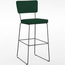 Ver imagem 3 de Kit 02 Banquetas para Cozinha Sala de Jantar Base em Aço Allana L02 Suede Verde Musgo - Lyam Decor