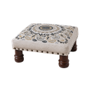 Ver imagem 1 de Banqueta Pashmina Madeira Estofada C Bordado Branco Besha A22XL39XC39