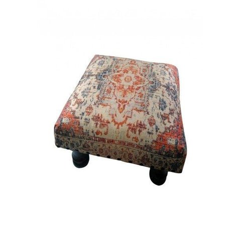 Banqueta Pashmina Madeira Digital Print Laranja Besha