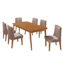 Ver imagem 2 de Mesa de Jantar Copper 180cm Tampo Mdf com 6 Cadeiras Eloise Moderna Mobília