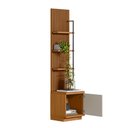 Ver imagem 2 de Módulo Lateral Decorativo Aloha Ripado com Prateleiras e Porta Nature/off White G77 - Gran Belo