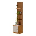Ver imagem 1 de Módulo Lateral Decorativo Aloha Ripado com Prateleiras e Porta Nature/off White G77 - Gran Belo