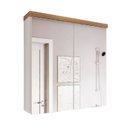 Ver imagem 2 de Armário de Banheiro 70cm 02 Portas com Espelho Ref 710 - Branco/Itapuã