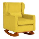 Ver imagem 3 de Poltrona C/ Puff Balanço Amamentação Aurora Suede Amarelo - Lm Decor