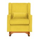 Ver imagem 4 de Poltrona C/ Puff Balanço Amamentação Aurora Suede Amarelo - Lm Decor