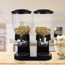 Ver imagem 3 de Porta Cereais Mantimentos Duplo Dispenser Alimentos Acrilico Graos Secos Mesa Bancada Cozinha 2 Pote