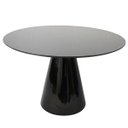 Ver imagem 1 de Mesa de Jantar Cone 70 Cm Laca Preta + Vidro - Preto