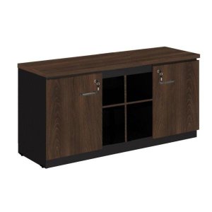 Armário Baixo Credenza com Nicho Central 1,60x0,72x0,45m - WORKSTART - MARSALA/PRETO - 23501