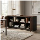 Ver imagem 7 de Armário Baixo Credenza com Nicho Central 1,60x0,72x0,45m - Workstart - Marsala/Preto - 23501