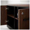Ver imagem 5 de Armário Baixo Credenza com Nicho Central 1,60x0,72x0,45m - Workstart - Marsala/Preto - 23501