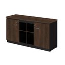 Ver imagem 3 de Armário Baixo Credenza com Nicho Central 1,60x0,72x0,45m - WORKSTART - MARSALA/PRETO - 23501