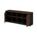 Ver imagem 3 de Armário Baixo Credenza com Nicho Central 1,60x0,72x0,45m - Workstart - Marsala/Preto - 23501