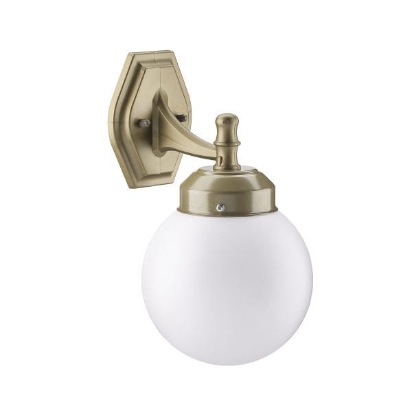 Arandela Ouro Velho Colonial Globo Branco Opalino Ace65 - 1