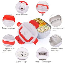 Marmita Lancheira Elétrica Aquecedor Alimentos Laranja 110v/220v/12v Lorben - 2