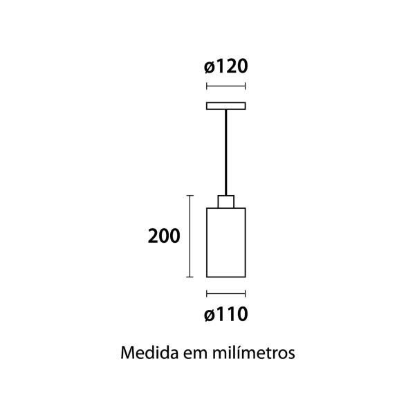 3 Pendente Dourado Vidro Cilíndrico Trabalhado Ambar Ace33 - 3