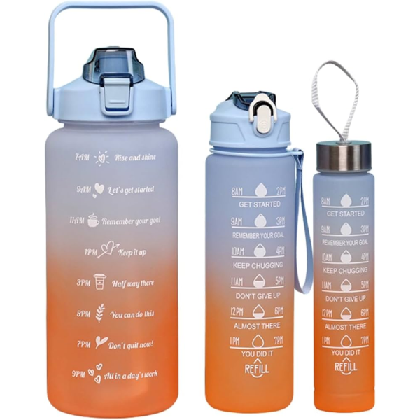 Kit C/ 3 Garrafas Squeeze 2l, 1l e 500ml - Todas As Ocasiões:azul