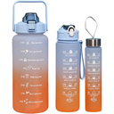 Ver imagem 1 de Kit C/ 3 Garrafas Squeeze 2l, 1l e 500ml - Todas As Ocasiões:azul