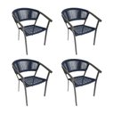 Ver imagem 1 de Kit 4 Cadeiras de Jantar Corda Náutica Azul Marinho Base Aluminio Rami Sofia Linha Plus
