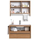 Ver imagem 4 de Kit Gabinete Suspenso com Cuba e Espelheira 80cm Mel Proddy Mel